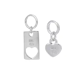1905903011 Charm-Set "Herzen" (2 x 2 St./VE) | Großhändler Edelsteine, Heilsteine & Schmuck