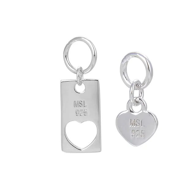 Charm-Set "Herzen" (2 x 2 St./VE) | Großhändler Edelsteine, Heilsteine & Schmuck