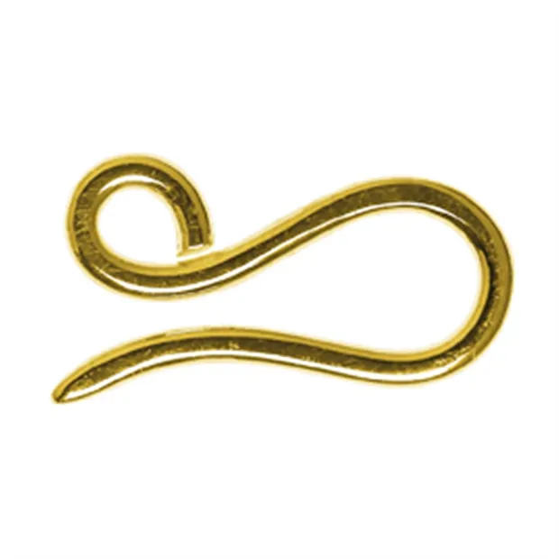 Hook with eyelet 25mm, gold-plated silver (1 pc./ PU) | Marco Schreier