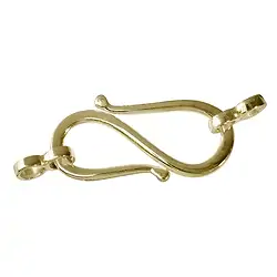 1909208271 S-hook flat with 2 Double Eye Tags 27mm, silver gold-plated (1 pc./ PU) | Marco Schreier