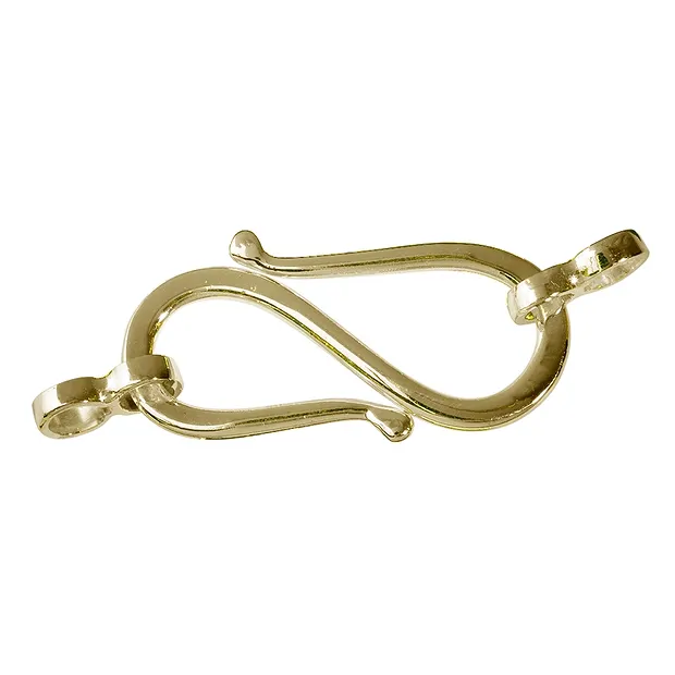 S-hook flat with Double Eye Tags 27mm, gold-plated (1 pc/PU) | Marco Schreier