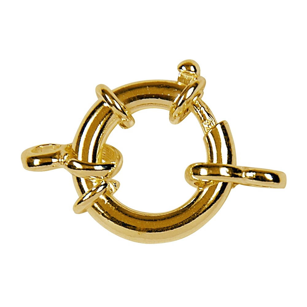 Spring Ring Design 16mm with 2 eyelets, silver gold-plated (1 pc./ PU) | Marco Schreier
