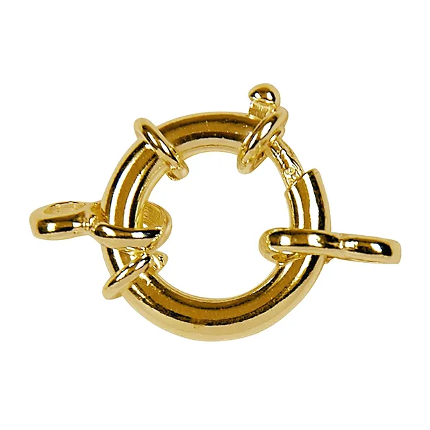 Anelli a molla 16 mm con 2 occhielli, argento placcato oro (1 pz./ UC) | Marco Schreier
