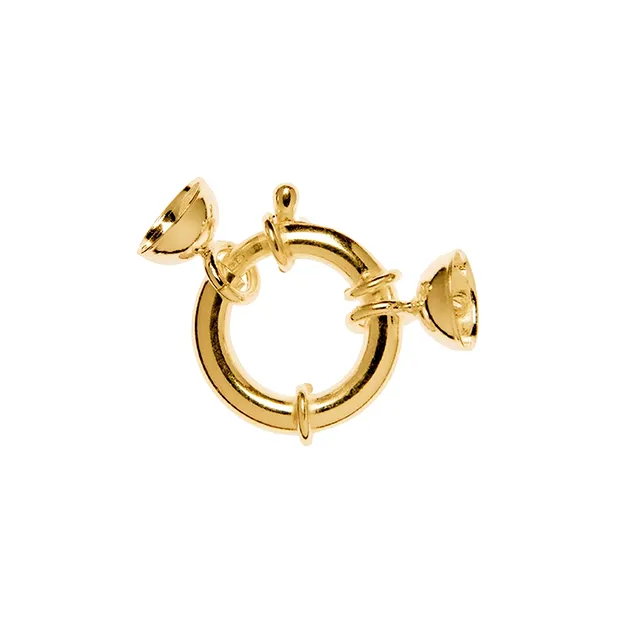 Spring Ring Design 16mm with End Caps, silver gold-plated (1 pc./ PU) | Marco Schreier