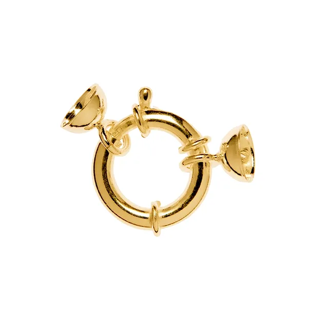 Anelli a molla 18 mm con tappi finali, argento placcato oro (1 pz./ UC) | Marco Schreier