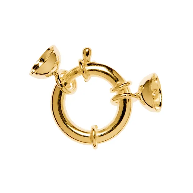 Spring Ring Design 21mm with End Caps, silver gold-plated (1 pc./ PU) | Marco Schreier