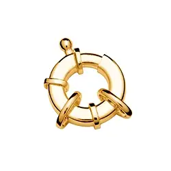 1909212161 Anelli a molla piatti 16 mm con 2 occhielli, placcati oro (1 pz./ UC) | Marco Schreier