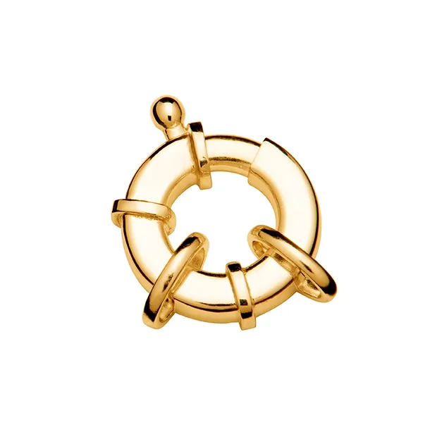 Spring Ring flat 16mm with 2 eyelets, gold-plated (1 pc./ PU) | Marco Schreier