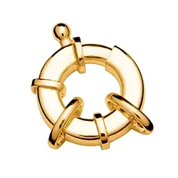 1909212181 Spring Ring flat 18mm with 2 eyelets, gold-plated (1 pc./ PU) | Marco Schreier