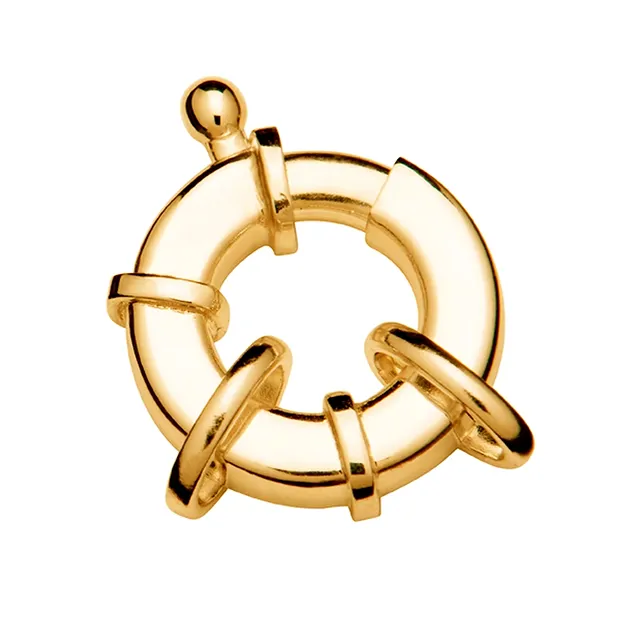 Anelli a molla piatti 18 mm con 2 occhielli, placcati oro (1 pz./ UC) | Marco Schreier