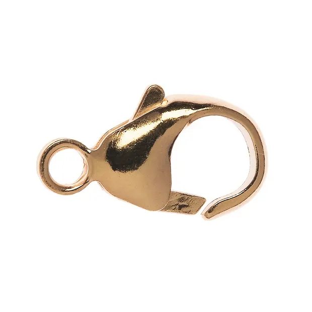 Moschettone con occhiello fisso 13 mm, argento placcato oro (10 pz./ UC) | Marco Schreier