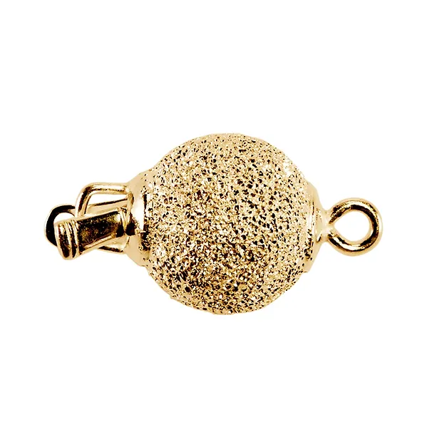 Fermoirs boule 10mm, argent doré diamanté (1 pcs/UC) | Marco Schreier