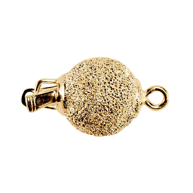 Fermoirs boule 12mm, argent doré diamanté (1 pcs/UC) | Marco Schreier