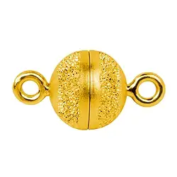 1909260026 Chiusura magnetica rotonda 10 mm, argento parzialmente diamantato, placcato oro (1 UC) | Marco Schreier