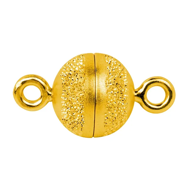 Fermoir magnétique rond 10mm, argent partiellement diamanté, doré (1 pcs/UC) | Marco Schreier