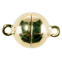 1909260031 Magnetic clasp round 12mm, gold-plated silver (1 PU) | Marco Schreier