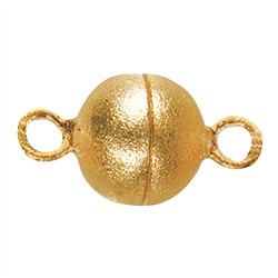 1909260042 Magnetic clasp round 06mm, silver gold-plated matt (1 PU) | Marco Schreier