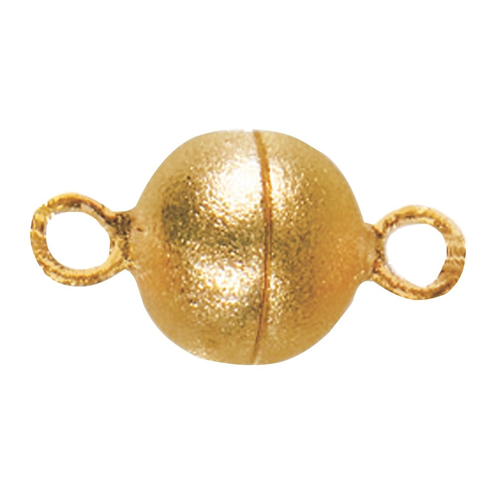 Magnetic clasp round 06mm, silver gold-plated matt (1 PU) | Marco Schreier