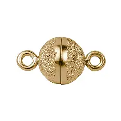 1909260043 Magnetic clasp round 06mm, silver diamond-plated, gold-plated (1 PU) | Marco Schreier