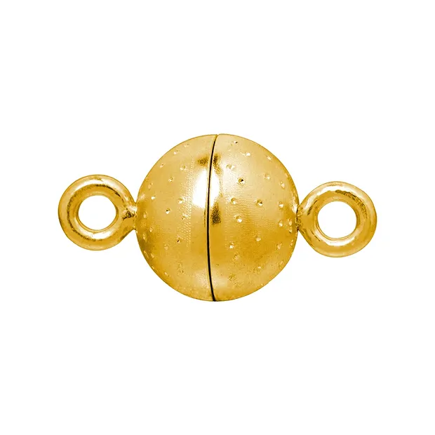 Chiusura magnetica "Cielo stellato" rotonda 06 mm, argento placcato oro (1 UC) | Marco Schreier