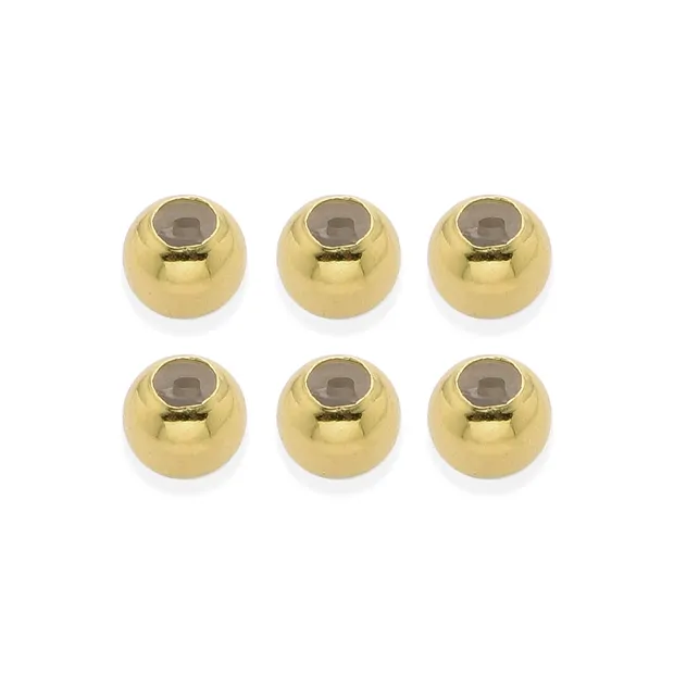 Adjusting ball 4.0mm (1.8mm hole), gold-plated silver (6 pcs./ PU) | Marco Schreier