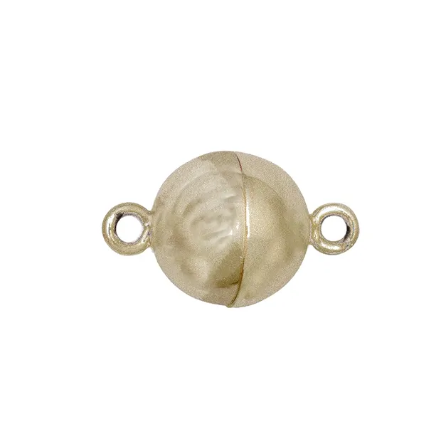 Magnetic clasp round 10mm, gold-plated silver, matt (1 PU), capped | Marco Schreier