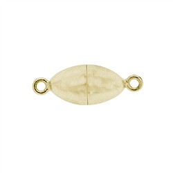 1909269082 Magnet-Schließe oval 08mm, Silber vergoldet matt (1 St./VE), gedeckelt | Marco Schreier