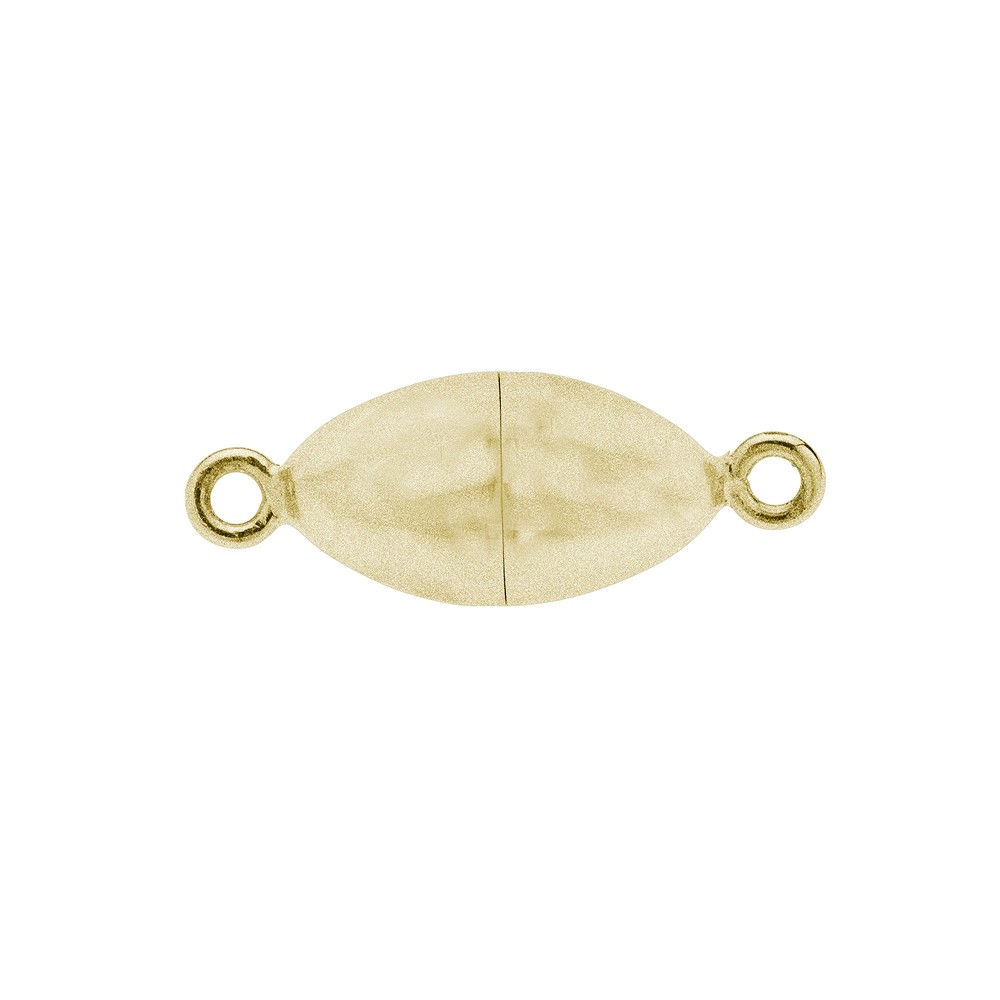 Magnetic clasp oval 08mm, silver gold-plated matt (1 PU), capped | Marco Schreier
