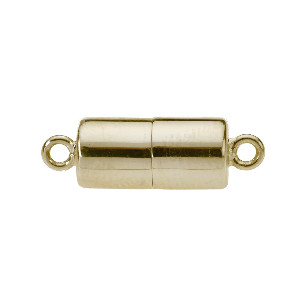 Magnet-Schließe Zylinder 07 x 20mm, Silber vergoldet (1 St./VE), gedeckelt | Marco Schreier