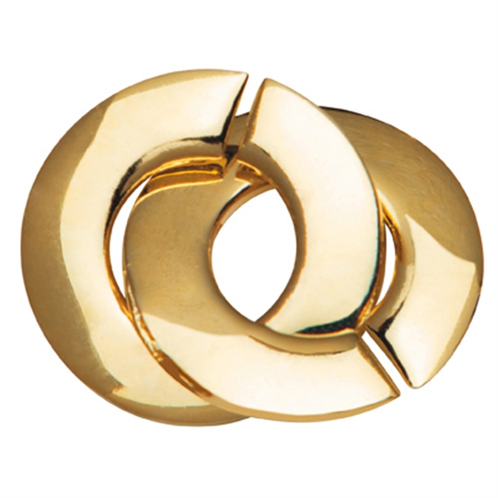 Fermaglio ad anello rotondo 14 mm, argento placcato oro opaco (1 pz./ UC) | Marco Schreier