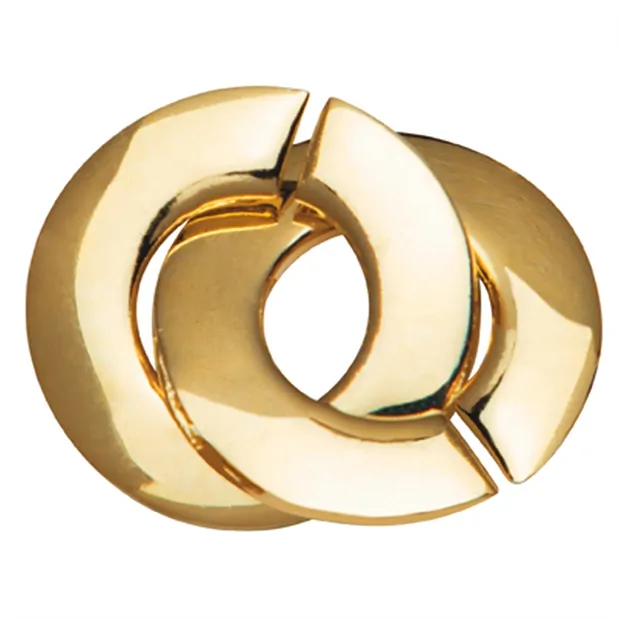 Fermaglio ad anello rotondo 14 mm, argento placcato oro opaco (1 pz./ UC) | Marco Schreier