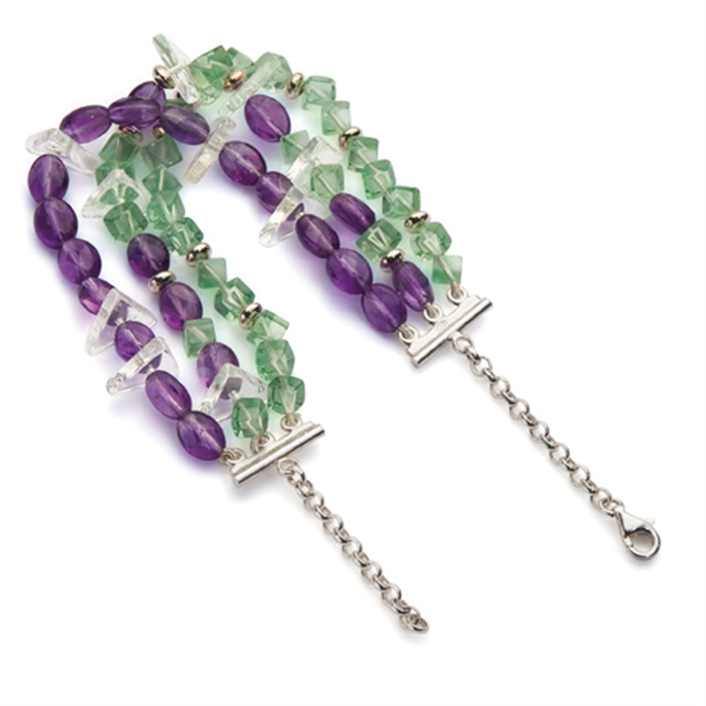 5-row bracelet clasp, gold-plated silver (1 PU) | gems, healing stones & jewelry