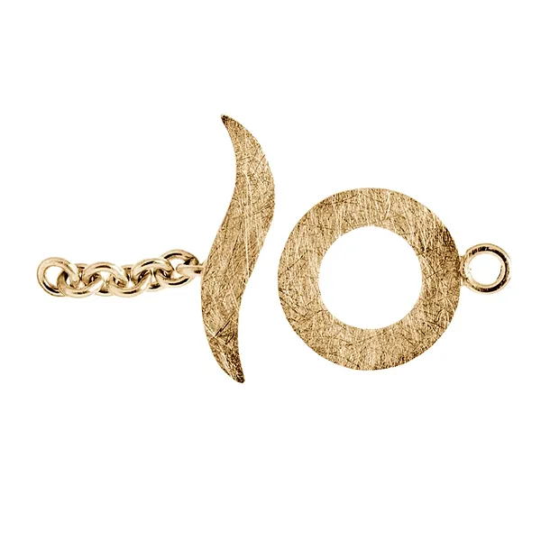 Toggle clasp "Design" 15mm, silver gold-plated matt (1 pc./ PU) | Marco Schreier