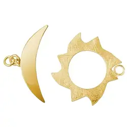 1909284032 Fermeture de garrot "soleil flammé" 30mm, argent doré mat (1 pcs/UC) | Marco Schreier