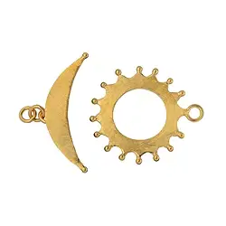1909284112 Toggle clasp "Sun and moon" 18mm, gold-plated silver matt (1 pc./ PU) | Marco Schreier