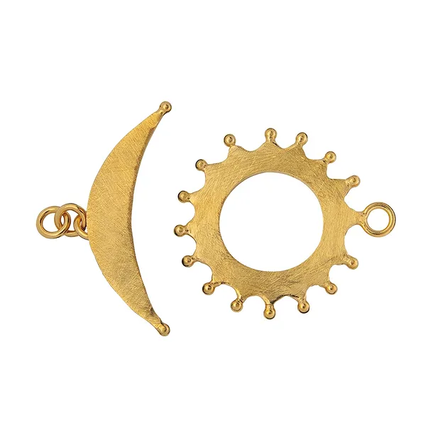 Toggle clasp sun and moon 18mm, gold-plated matt (1 pc/PU) | Marco Schreier