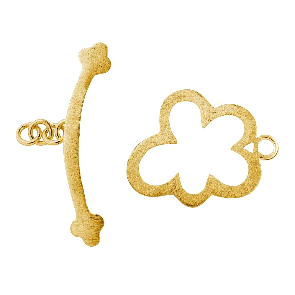 Knebelverschluss "Wolke" 15mm, Silber vergoldet matt (1 St./VE) | Marco Schreier