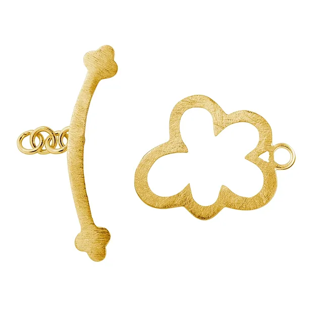 Knebelverschluss "Wolke" 15mm, Silber vergoldet matt (1 St./VE) | Marco Schreier