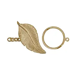 1909284381 Fermeture à garrot "plume" 40mm, argent doré (1 pcs/UC) | Marco Schreier