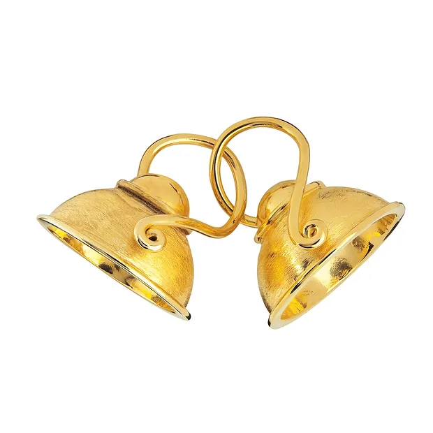 Hook with half shell 16mm, silver gold-plated matt (1 pc./ PU) | Marco Schreier