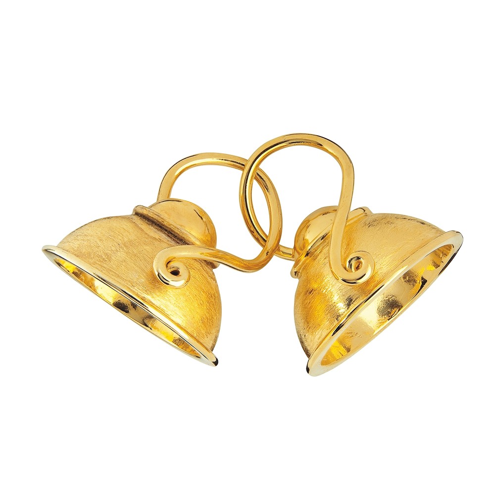 Crochet avec demi-coque 20mm, argent doré mat (1 pc/UC) | Marco Schreier