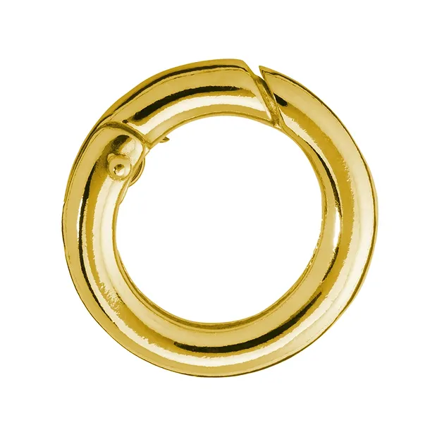 Fermoir anneau 15mm, argent doré, rail rond (1 pc/UC) | Marco Schreier