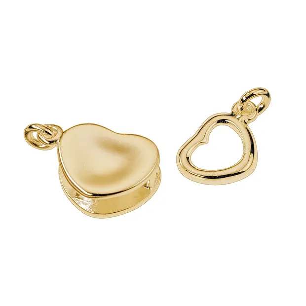Chiusura pieghevole a cuore 22 mm, argento placcato oro (1 pz./ UC) | Marco Schreier