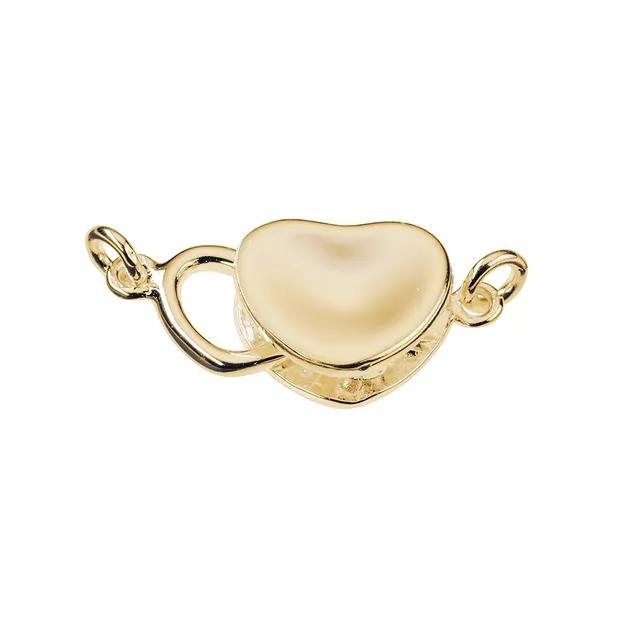 Chiusura pieghevole a cuore 22 mm, argento placcato oro (1 pz./ UC) | Marco Schreier