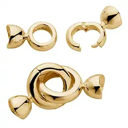 1909289101 Hinged clasp with End Caps 10mm, silver gold-plated (1 pc./ PU) | Marco Schreier