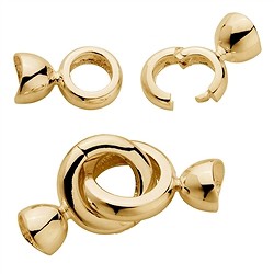 1909289151 fermoir à charnière avec embout casquette 15mm, argent doré (1 pcs/UC) | Marco Schreier