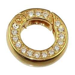 1909290021 Chiusura ad anello con zirconi 20 mm, argento placcato oro, barra quadrata (1 UC) | Marco Schreier