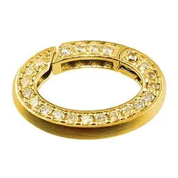 1909291011 Fermoir anneau avec zirconium 21x16mm, argent doré, rail carré (1 pcs/UC) | Marco Schreier