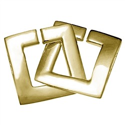 1909293151 Fermaglio quadrato 14 mm, argento placcato oro (1 pz./ UC) | Marco Schreier