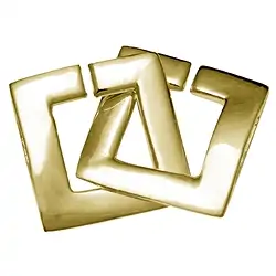 1909293151 Fermaglio quadrato 14 mm, argento placcato oro (1 pz./ UC) | Marco Schreier